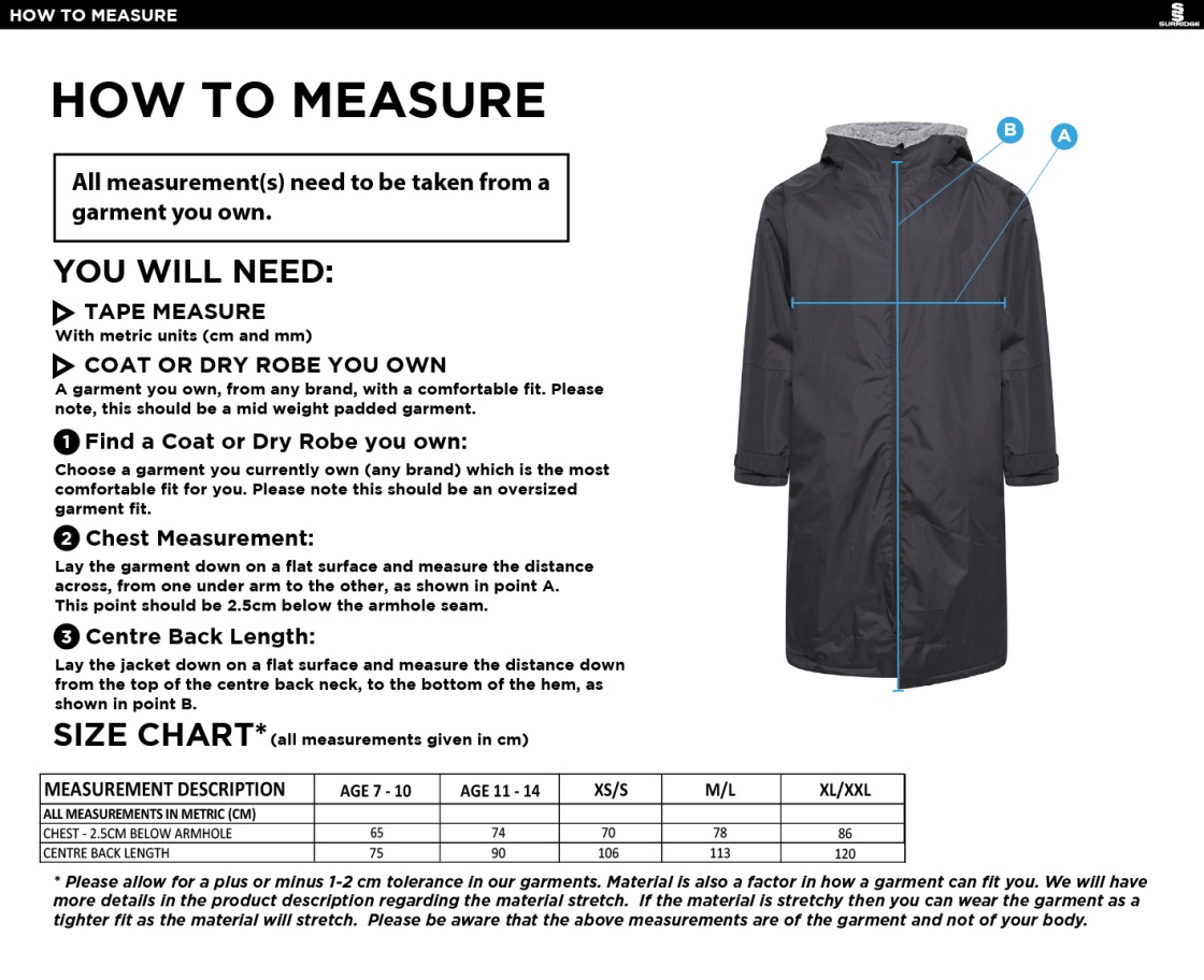 BECKINGTON CC FLEECE ROBE - Size Guide